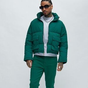 Brand new, FashionNova Green Puffer Jacket Size S